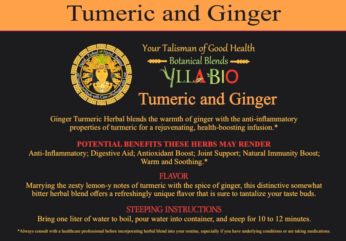 Ginger and Turmeric Immune Boost and Detox - Premium Herbal Blend from Ylla BIO - Just $16! Shop now at Ylla BIO